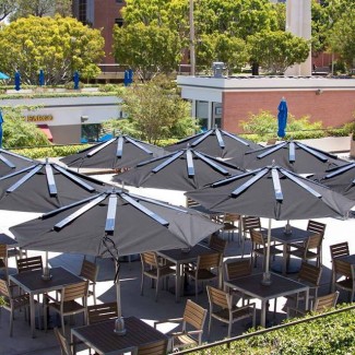 Commercial Umbrella with Solar Powered Mobile Device Charger for Universities Schools Pools Cafes Coffee Shops